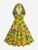 Coconut Tree Pineapple Skull Fruit Juice Print Hawaii Halter Dress -  