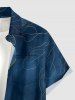 Chemise hawaïenne homme à imprimé fleurs et feuilles, avec boutons et poche - Bleu profond 2XL
