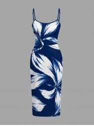 Flowers Print Hawaii Fitted Dress -  