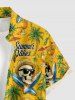 Coconut Tree Pineapple Skull Fruit Juice Print Matching Hawaii Beach Outfit For Couples -  