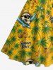 Coconut Tree Pineapple Skull Fruit Juice Print Matching Hawaii Beach Outfit For Couples -  
