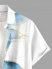 Tenue de plage hawaïenne assortie pour couple, motif feuille marbré - Bleu 