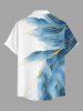 Tenue de plage hawaïenne assortie pour couple, motif feuille marbré - Bleu 