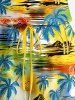 Coconut Tree Sun Ombre Print Matching Hawaii Beach Outfit For Couples -  
