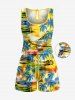 Coconut Tree Sun Ombre Print Matching Hawaii Beach Outfit For Couples -  