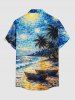 Coconut Tree Sea Sailboat Galaxy Painting Print Matching Hawaii Beach Outfit For Couples -  
