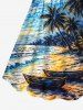 Coconut Tree Sea Sailboat Galaxy Painting Print Matching Hawaii Beach Outfit For Couples -  
