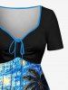 Coconut Tree Sea Sailboat Galaxy Painting Print Matching Hawaii Beach Outfit For Couples -  