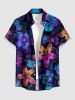 Tenue de plage hawaïenne assortie à imprimé floral dégradé pour couples - Bleu profond 