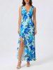 Flower Leaf Print Matching Hawaii Beach Outfit For Couples -  