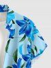 Flower Leaf Print Matching Hawaii Beach Outfit For Couples -  