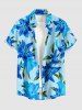 Flower Leaf Print Matching Hawaii Beach Outfit For Couples -  