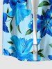 Flower Leaf Print Matching Hawaii Beach Outfit For Couples -  