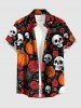 Halloween Skulls Rose Flower Pumpkin Spider Web Print Matching Outfit For Couples -  