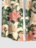 Tenue de plage hawaïenne assortie pour couple à imprimé de fleurs de lys, feuilles et branches - Vert clair 