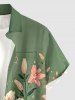 Tenue de plage hawaïenne assortie pour couple à imprimé de fleurs de lys, feuilles et branches - Vert clair 