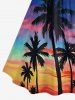 Coconut Tree Ombre Sky Print Hawaii Ruched Crisscross Strappy A Line Dress -  