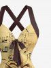 Flower Music Symbol Print Hawaii Halter Crisscross Strappy A Line Dress -  