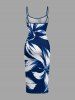Flowers Print Hawaii Fitted Dress -  