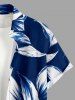 Chemise hawaïenne pour homme à imprimé fleurs, avec boutons et poche - Bleu profond 5XL