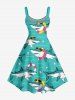 Sharks Swimming Ring Starfish Print Hawaii Tank Dress(Adjustable Shoulder Strap) -  