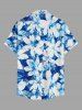 Chemise hawaïenne pour homme à imprimé fleurs avec poche boutonnée - Bleu S