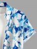 Chemise hawaïenne pour homme à imprimé fleurs avec poche boutonnée - Bleu S