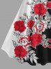 Robe trapèze hawaïenne à imprimé tropical de fleurs et feuilles - Rouge XS