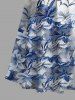 Robe maxi hawaïenne à imprimé dégradé fleurs, épaules dénudées et détail croisé - Bleu profond M