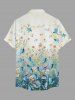 Flowers Bird Ombre Print Buttons Pocket Hawaii Shirt For Men -  