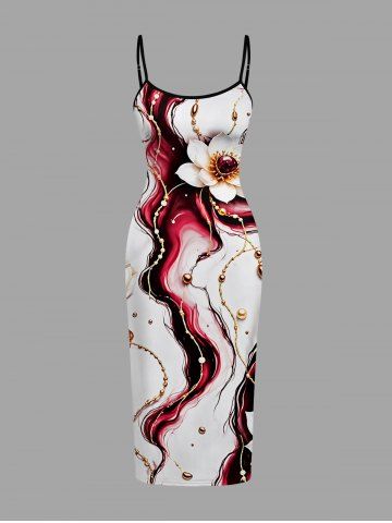Robe hawaïenne fluide à imprimé fleurs - WHITE - M