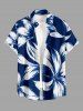 Tenue de plage hawaïenne assortie à imprimé fleurs pour couple - Bleu profond 