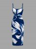 Tenue de plage hawaïenne assortie à imprimé fleurs pour couple - Bleu profond 