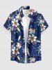 Tropical Leaf Flower Branch Print Matching Hawaii Beach Outfit For Couples -  