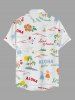 Tenue de plage hawaïenne assortie pour couples avec imprimé cocotier, fleurs et soleil - Blanc 