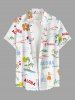 Tenue de plage hawaïenne assortie pour couples avec imprimé cocotier, fleurs et soleil - Blanc 