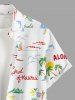 Tenue de plage hawaïenne assortie pour couples avec imprimé cocotier, fleurs et soleil - Blanc 