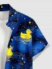 Ensemble de plage hawaïen assorti pour couples à motif Duck Galaxy - Bleu de Minuit 