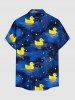 Ensemble de plage hawaïen assorti pour couples à motif Duck Galaxy - Bleu de Minuit 