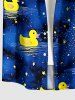 Ensemble de plage hawaïen assorti pour couples à motif Duck Galaxy - Bleu de Minuit 