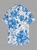 Tenue assortie de plage hawaïenne à imprimé fleurs et feuilles pour couples - Bleu Ciel 