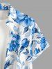 Tenue assortie de plage hawaïenne à imprimé fleurs et feuilles pour couples - Bleu Ciel 