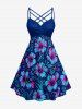 Hibiscus Flower Leaf Print Matching Hawaii Beach Outfit For Couples -  