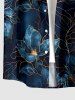 Flowers Leaf Print Buttons Pocket Hawaii Shirt For Men -  
