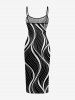 Robe ajustée Curve à imprimé rayures Hawaii - Noir XXS