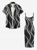 Robe ajustée Curve à imprimé rayures Hawaii - Noir XXS