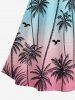 Robe midi hawaïenne à épaules tombantes, imprimé dégradé cocotier - Rose  6X