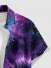 Spiral Tie Dye Galaxy Flower Print Hawaii Button Pocket Shirt For Men -  