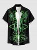Mysterious Symbol Octopus Print Hawaii Button Pocket Shirt For Men -  