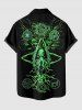 Mysterious Symbol Octopus Print Hawaii Button Pocket Shirt For Men -  